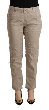 Acht Beige Tencel Mid Waist Tapered Casual Pants -   -  Acht.